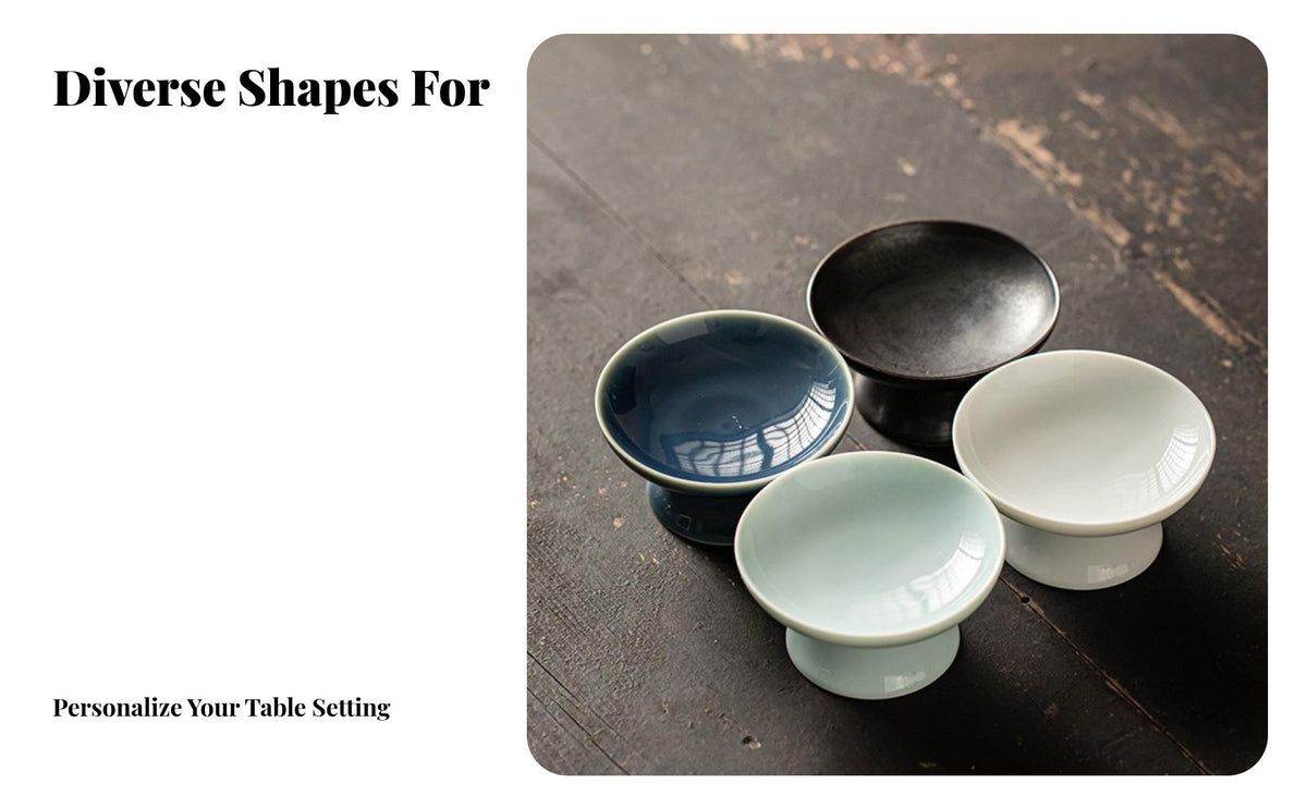 Chinese Design Tea Snack Plate Multi-Purpose Footed Fruit Bowl Decorative
