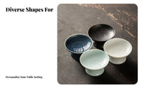 Chinese Design Tea Snack Plate Multi-Purpose Footed Fruit Bowl Decorative