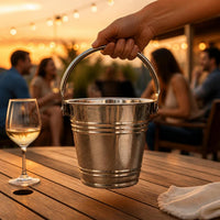 Stainless Steel Ice Bucket with Handle for Bar, Parties, and Snacks