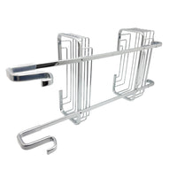 METALIQUE 201 Stainless Steel Double-Layer Bathroom Organizer Shelf, Square Wire Basket, Chrome