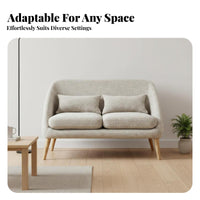 Nordic Design Upholstered Loveseat Space-Saving Sofa Minimalist aesthetic Small Couch Comfortable for Apartment Dwellers, Cafe Owners, Homeowners, Living Room, Lounge Area, Office, Bedroom