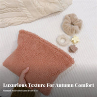Soft and Comfortable Lambswool Makeup Pouch Portable & Lightweight Fuzzy Cosmetic Pouch Thoughtful Gift for Women, Daily Use, Travel, School