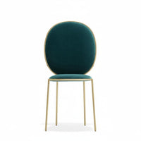 Nordic Design Upholstered Oval-Back Chair Minimalist Design Household Furniture Ergonomic Backrest Accent Seat Light Luxury Aesthetic for Young Adults, Office Workers, Dining Room, Restaurant, Kitchen, Bedroom