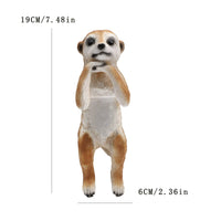 Natural Finish Meerkat Resin Figurine Painted Face Meerkat Garden Statue Outdoor Resin Creature Figurine Weather-Resistant for Flowerpot