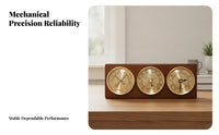 Needle Display Thermometer Hygrometer Air Pressure Gauge Gold Dial Analog Weather Station Temperature Humidity Pressure Indoor Analog Weather Gauge Compact