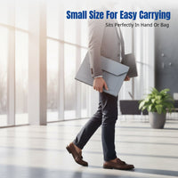 Letter-Size Large Capacity Document Bag, Business Briefcase, 3D Storage Organizer, Notebook Laptop Case, Button Closure,
