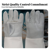 Anti-Splash Metalworking Gloves Multi-Layered Protection Long Leather Metalworking Gloves Retardant for Welders, Metalworkers, Foundry