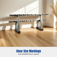 Commercial Dumbbell Rack, Double-Tier, Reinforced Steel, Gym Equipment Stand