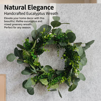 Handmade Eucalyptus Wreath, Vintage Spring Door Wreath for Front Door, Artificial Green Home Decor