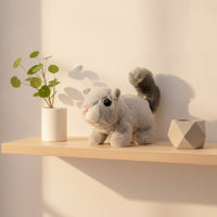Electronic Stuffed Squirrel Electric Walking Squirrel Toy Fuzzy Soft for Children, Playtime, Bedroom