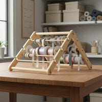 Ribbon Spool Rack A-Shaped Frame Foldable Ribbon Storage Area-Saving
