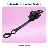 4 Pieces Tangle Tangle-Resistant Heavy Duty Ratchet Tie-down Quick Release Mechanism Retractable Ratchet Strap S-Hooks for Truck Drivers