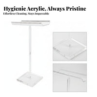Freestanding Square Base Acrylic Hairpiece Stand Beauty Display