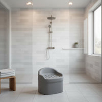 Stable & Sturdy Elderly Shower Chair With Drainage Holes Elderly Bath Chair Easy to Clean Expanded Polypropylene Bathroom Stool Tool-Complimentary Assembly for Disabled