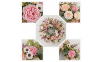Artificial Flower Wreath Lifelike Silk Flower Wreath Decorative Indoor for Entryway, Entryway