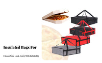 Meal Transport Bag Zipper Closure Insulated Thermal Pizza Pouch Heavy-Duty Straps for Restaurants, Caterers, Takeaway Service