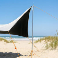 Coated Iron Tent Pole Silver Collapsible Tent Support Pole Pointed Tip Storage Bag