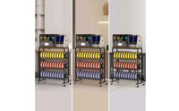 Filament Storage Cart Large-Capacity Filament Cart with Storage Board Spool Holder 3-Tier Rolling for 3D Printing Hobbyists