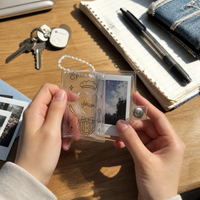 Cartoon Mini Photo Album Keychain for 2-inch Photos and ID Cards