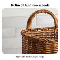 Wicker Wall Pocket Imitation Rattan Small Woven Storage Container Multi-Purpose