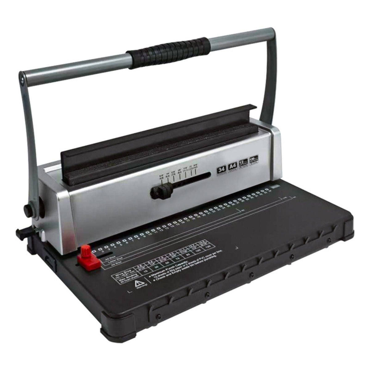 Loop Binding Machine 3:1 Pitch Wire Binding Machine 34-Hole Paper Binder for Professionals, Students, Office