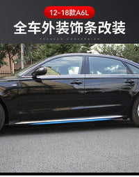 适用于12-18款奥迪A6L改装车身条雾灯装饰亮条门边防擦条后备箱条