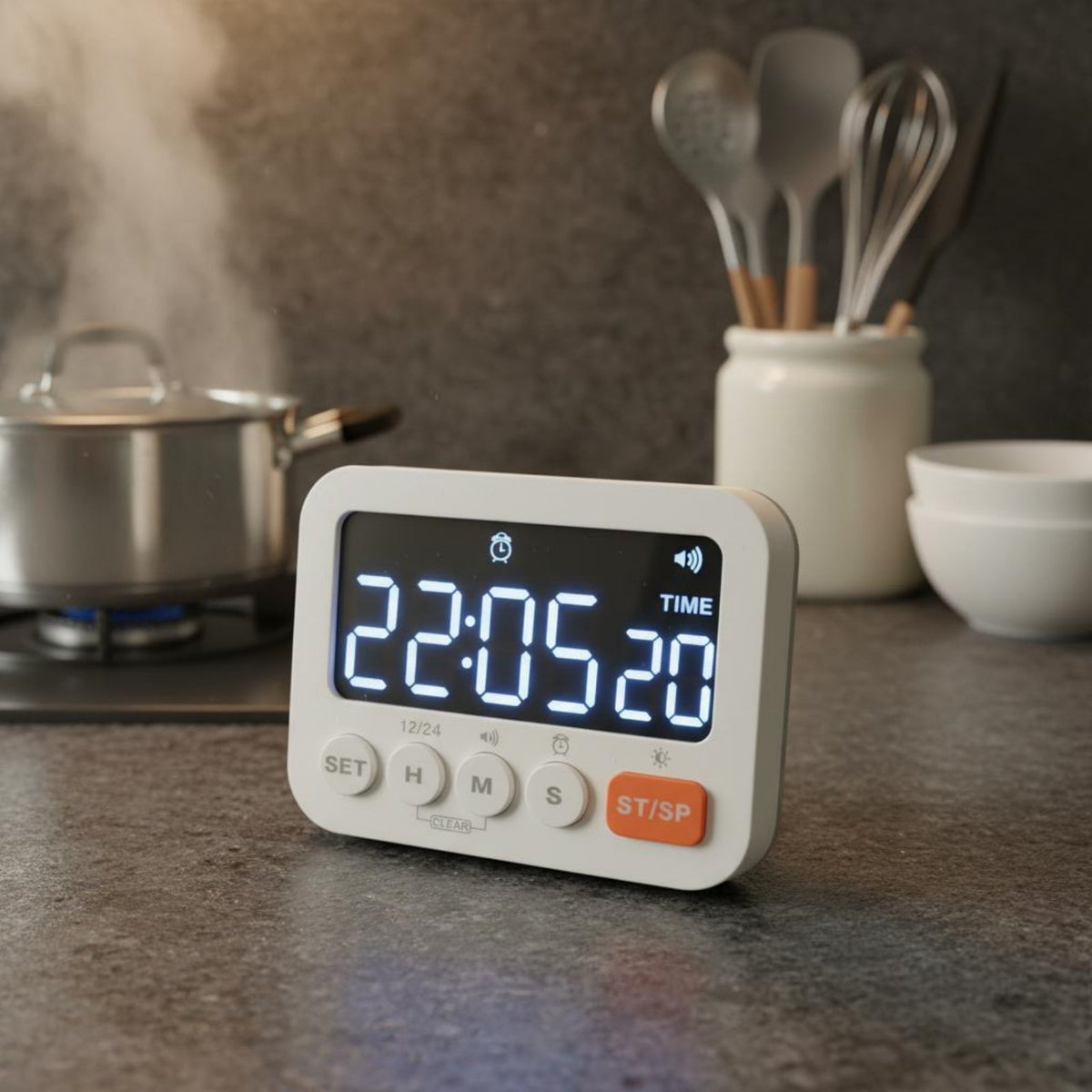 Adjustable Brightness LED Countdown Timer Desktop Stand Large Display Digital Timer Easy Operation Digital Stopwatch Timepiece for Teachers, Students, Study, Gym