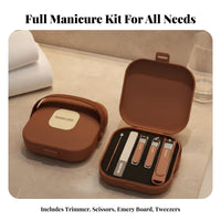 7 Pieces 7-Piece Grooming Tool Set Antianti-Scatter Design 7-Piece Nail Tool Kit Portable Individual Upkeep Accessories for Gentlemen, Wogentlemen