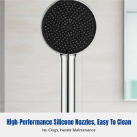 High-Speed Shower Head, German Craftsmanship, 5 Silicone Spray Settings, Adjustable Bracket, Rainfall, Large Flow, Bathroom