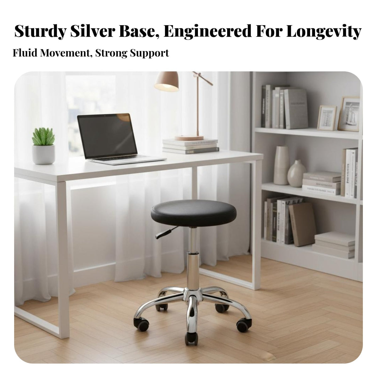 Armless Task Chair with casters Minimalist Design Armless Rolling Chair Ergonomic spinerest Office Furniture for Students, Teens, Study Room, Bedroom