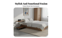 With Wheels C-Shaped Rolling Table Space-Saving Rolling C-Shaped Table Modern Design Household Furniture Extendable Surface for Apartment Dwellers, Students, Telecommute Workers, Living Room, Bedroom, Small Areas, Home Office