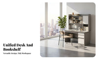 Computer Desk with Bookshelf Multi-Functional Study Desk with Bookshelf Space-Saving Home Design Furniture for Students, Children, Bedroom, Dorm Room