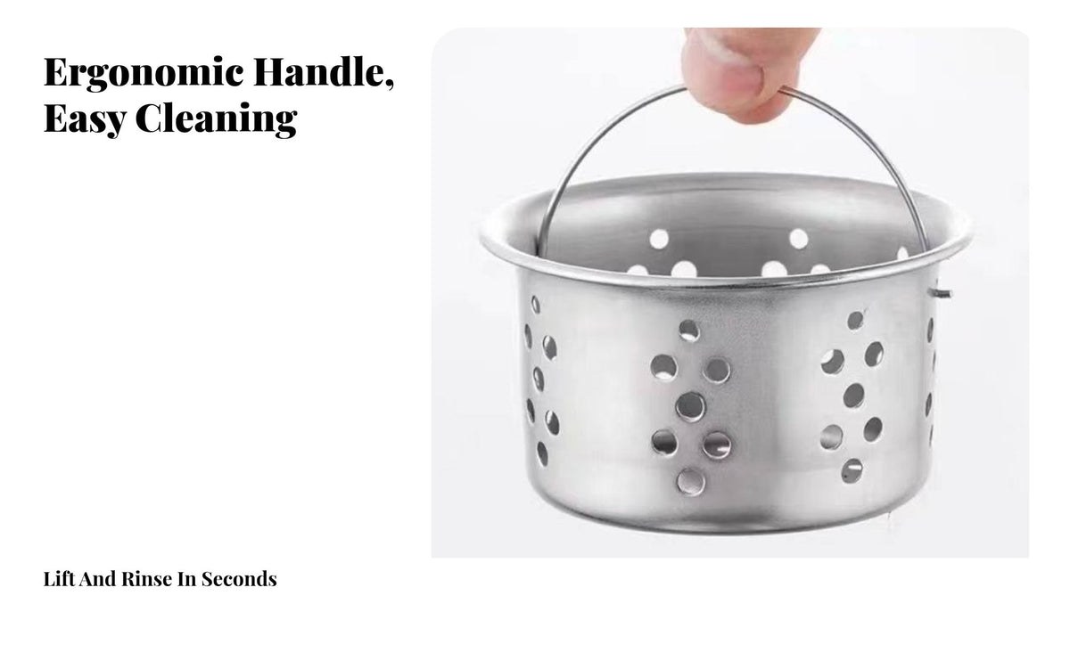 Stainless Steel Sink Strainer Fast Draining Kitchen Sink Drain Basket Stainless Steel Food Catcher Rustproof Easy to Clean