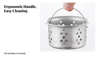 Stainless Steel Sink Strainer Fast Draining Kitchen Sink Drain Basket Stainless Steel Food Catcher Rustproof Easy to Clean