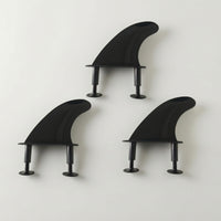 3 Pieces Surfing board Rear Fin Black Surfing board Fin with Screws Curved for Surfers
