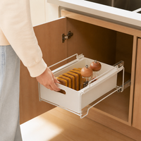 Under Sink Organiser, Pull Out Drawers for Cabinets, Kitchen Cabinet Organiser, Matte White Stackable Cleaning Product Organiser