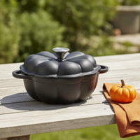 Pumpkin Roaster Cast Iron Roasting Pan with Lid Rustic Covered Roaster Pan for Oven, Kitchen