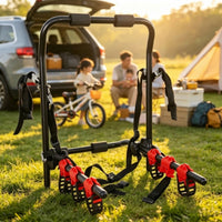 Black Rear-Mounted Bike Rack Red Plastic Car Bike Rack Securing Straps Cycle Carrier Padded Contact Points