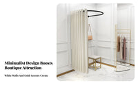 Easy Assembly Portable Changing Room Stable Frame Mobile Dressing Room Strong Load-Bearing Curtain Privacy Screen Light Blocking for Market Vendors, Event Planners, Clothing Shop, Shopping Mall, Behind the Scenes, Photo Studio
