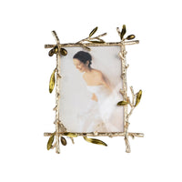 Photo Frame with Leaf Design Ornate Branch Photo Frame Metal Decor for Desk, Living Room, Office