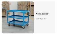 High Load Capacity Heavy Duty Tool Cart Versatile Multi-Layer Rolling Trolley All-Steel Construction Workshop Service Cart Locking Caster Wheels for Factory Workers, Warehouse Personnel, Mechanics, Repair Shop, Garage