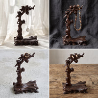 Ebony Wood Jewelry Display Stand for Necklaces and Pendants
