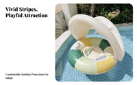 Inflatable Infant Seat Circle Retro Design Infant Swim Float with Seat PVC Material Infant Inflatable Seat with Handles for Infants, Young Children
