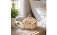 Clear Crystal Trinket Box Luxurious Decorative Box with Lid Elegant Lidded Vanity Organizer Sparkling for Women, Collectors, Dressing Table