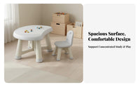 Child-Safe Design Peanut Shaped Kids Desk Sturdy Construction Kids Table and Chair Set Rounded Edges children's Study Desk and Chair Easy to Clean for Preschoolers, Daycare Providers, Playroom, Nursery, Classroom, Art Corner