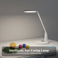 High Color Rendering Standing Reading Lamp Energy Saving Piano Floor Lamp Minimalist Design Dimmable Standing Light Press Control for Students, Children, Home Office, Bedroom, Living Room, Crafting