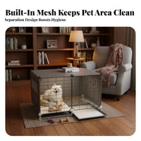 Multi-Room Design Dog Enclosure with Toilet Zoned Living Space Pet House with Potty Tray Easy to Clean Indoor Dog Kennel Waterproof for Puppy Owners, Home, Apartment