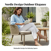 Waterresistant Wicker Seating set sun-resistant 4-Piece Conversation Group Nordic Design Patio Set All-Weather for Families, Homeowners, Adults, Garden, rearyard, Porch, pool area