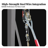 Safety Latch Hooks Double Hook Cable Puller Hardened Steel Construction Heavy Duty Wire Rope Tensioner Non-Slip Handle for Workshops