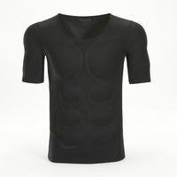 Muscle Shirt with Removable Inserts Fit Muscle Shirt with Chest and Shoulder Pads Stretch Physique-Defining Tee for Stage Performances
